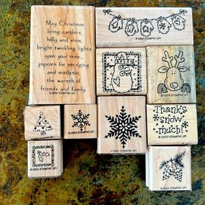 Stampin Up Christmas Holiday Winter stamps set of 10